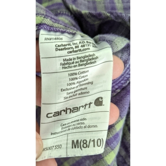 Carhartt 100% Cotton Button Down Plaid Shirt - Picture 6 of 6